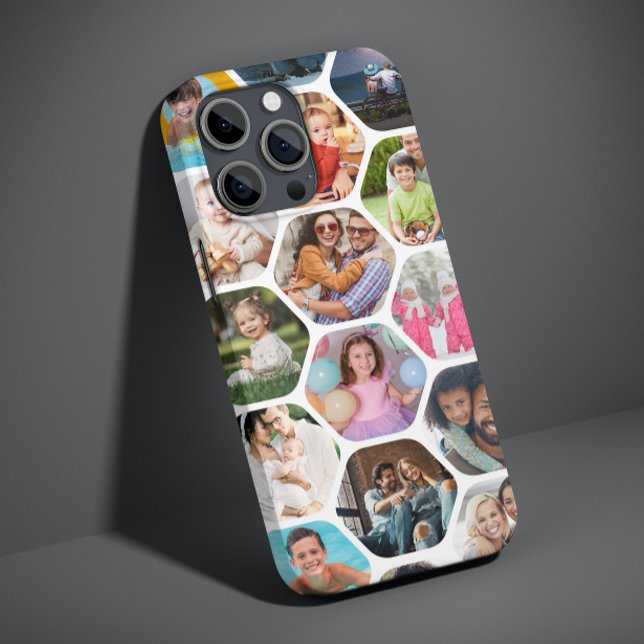 Coques Case-Mate iPhone Collage Multi Photo Motif Hexagone Simple Moderne (Créateur téléchargé)