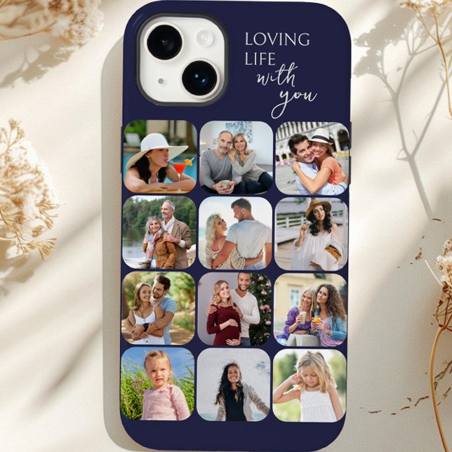 Coques Case-Mate iPhone Collage photo 12 Grille d'images La vie en rose av (Dark Purple iphone case with 12 picture photo collage by Darling & May)