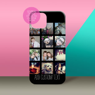 Coque Case-Mate iPhone Collage photo avec Arrière - plan noir