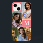 Coque Case-Mate iPhone Collage photo couleur rose vierge 3<br><div class="desc">Blush Pink Custom 3 Photo Collage coque iphone Monogramme</div>