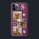Case-Mate iPhone Case Collage photo de animal de compagnie Monogramme No<br><div class="desc">Maintenant, vous pouvez transporter votre meilleur ami avec vous partout où vous allez avec ce coque iphone photo pour chien personnalisé. Ce collage photo de 3 avec design de coeur et d'empreinte de patte est tendance, élégant, cool et mignon. Customisez avec votre photo préférée de chien, photo de chat ou...</div>