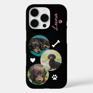 Coque iPhone 16 Pro Collage photo de chien personnalisé