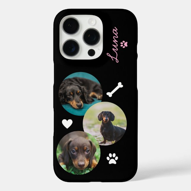 Coques Case-Mate iPhone Collage photo de chien personnalisé (Verso)
