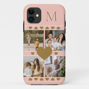 Case-Mate iPhone Case Collage photo de famille rose avec Monogramme de c