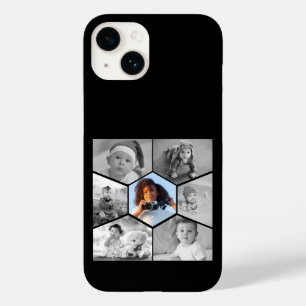 Coque Case-Mate iPhone Collage photo Hexagon noir et blanc