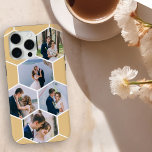 Coque Case-Mate iPhone Collage photo Honeypeb 5 photo Miel<br><div class="desc">Créez votre propre collage photo en motif nid d'abeille. Le modèle photo est mis en place pour vous d'ajouter 5 de vos photos préférées d'amis, de famille, d'animaux de compagnie, de vacances etc. Vos images seront affichées en forme d'hexagone pour former le nid d'abeille, travaillant en lignes de gauche à...</div>