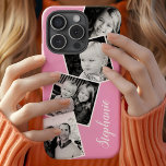 Case-Mate iPhone Case Collage photo Instagram personnalisé Nom personnal<br><div class="desc">Photo personnalisée Instagram Collage rose Personnalisé iPhone 11 Coque. Ce design moderne branché propose un espace pour 4 photos de style instagram carré. Ajoutez votre nom ou votre texte pour personnaliser davantage ce design personnalisé do-it-yourself choisissez votre propre couleur arrière - plan.</div>