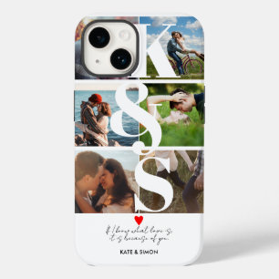 Coque Case-Mate iPhone Collage photo Love Couples Monogramme personnalisé