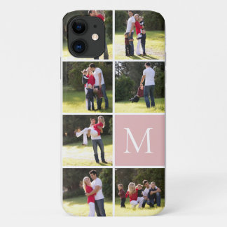 Case-Mate iPhone Case Collage photo moderne et monogramme rose pâle