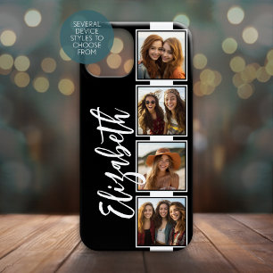 Coque Pour iPhone 14 Plus Collage photo noir et blanc Bande Carré