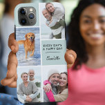 Case-Mate iPhone Case Collage photo personnalisé 4 avec devis positif<br><div class="desc">Boîtier téléphonique personnalisé pour iphone 11 pro max et de nombreux autres modèles. Le design comprend un collage photo personnalisé avec 4 de vos photos préférées, votre nom et le libellé positif "Chaque jour est un jour heureux". Le modèle photo est configuré pour vous permettre d'ajouter vos photos, en travaillant...</div>
