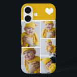 Coque Pour iPhone 16 Collage Photo Personnalisé Avec Coeur<br><div class="desc">Faites un appareil photo photo personnalisé avec détail de coeur d'amour de Ricaso - ajoutez vos propres photos - photo collage cadeaux de conservation disponibles pour de nombreux styles - choisissez votre option dans le menu déroulant</div>