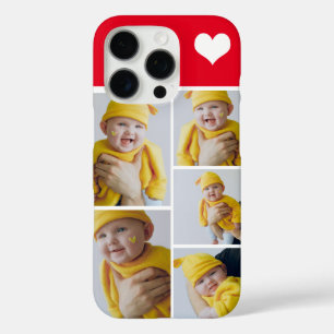 Coque iPhone 16 Pro Collage Photo Personnalisé Avec Coeur
