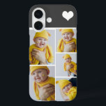 Coque Pour iPhone 16 Collage Photo Personnalisé Avec Coeur<br><div class="desc">Faites un appareil photo photo personnalisé avec détail de coeur d'amour de Ricaso - ajoutez vos propres photos - photo collage cadeaux de conservation disponibles pour de nombreux styles - choisissez votre option dans le menu déroulant</div>