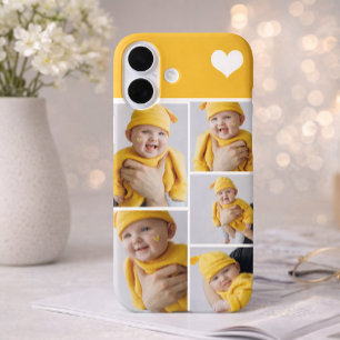 Coque Pour iPhone 16 Collage Photo Personnalisé Avec Coeur