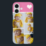 Coque Pour iPhone 16 Collage Photo Personnalisé Avec Coeur<br><div class="desc">Faites un appareil photo photo personnalisé avec détail de coeur d'amour de Ricaso - ajoutez vos propres photos - photo collage cadeaux de conservation disponibles pour de nombreux styles - choisissez votre option dans le menu déroulant</div>