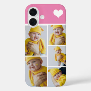 Coque Pour iPhone 16 Collage Photo Personnalisé Avec Coeur