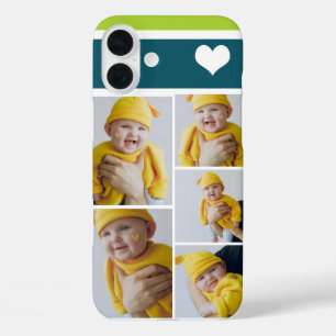 Coque Pour iPhone 16 Plus Collage Photo Personnalisé Avec Coeur