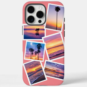 Coque iPhone 16 Pro Max Collage photo personnalisé féminin moderne rose