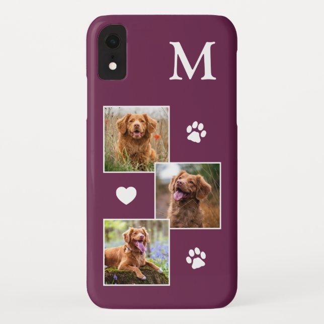 Coques Case-Mate iPhone Collage photo pour animaux de compagnie Monogramme (Dos)