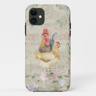 Case-Mate iPhone Case Collage vintage - coqs et fleurs