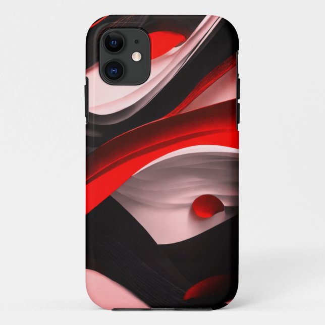 Coques Case-Mate iPhone Collection Abstraite Black & Red Design Premium - (Dos)