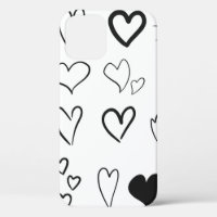 Collection de coeurs dessinés à la main isolés sur