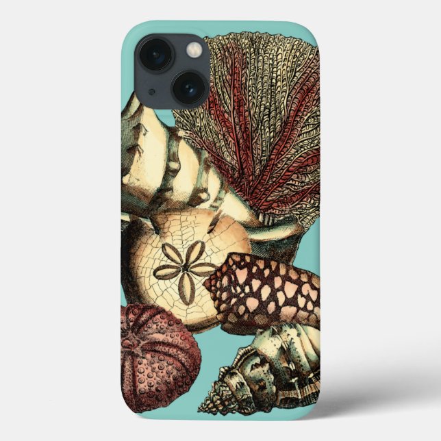 Coques Case-Mate iPhone Collection de coquillages turquoise et de coraux r (Verso)