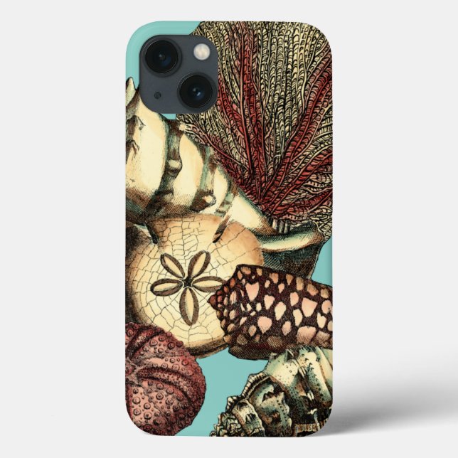 Coques Case-Mate iPhone Collection de coquillages turquoise et de coraux r (Verso)