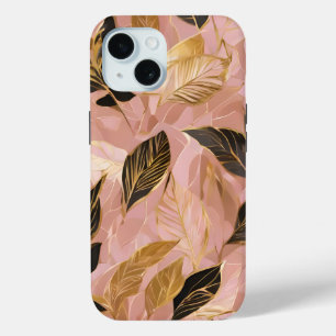 Coque Case-Mate iPhone Collection de Feuilles Boho Populaire en or rose
