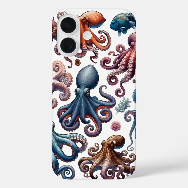 Coques Case-Mate iPhone Collection de pieuvres vibrantes Illustration Mari (Verso)