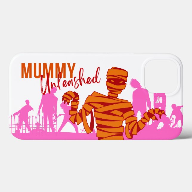 Coques Case-Mate iPhone Collection de timbres d'Halloween "Mummy Unleashed (Verso (horizontal))