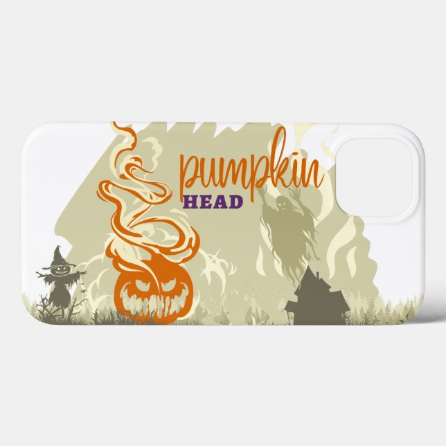 Coques Case-Mate iPhone Collection de timbres d'Halloween "Pumpkinhead" (Verso (horizontal))
