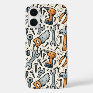 Coque Pour iPhone 16 Collection d'outils DIY Doodle Art