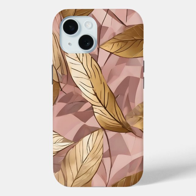 Coques Case-Mate iPhone Collection Feuille tendance de Boho Rose Rose rose (Verso)