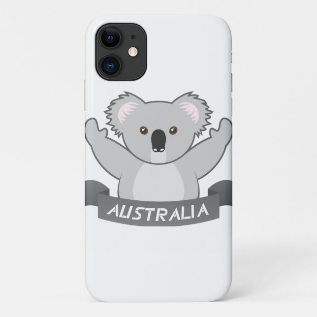 Coques Case-Mate iPhone collection koala ours Cool Koala, Support Austral (Dos)