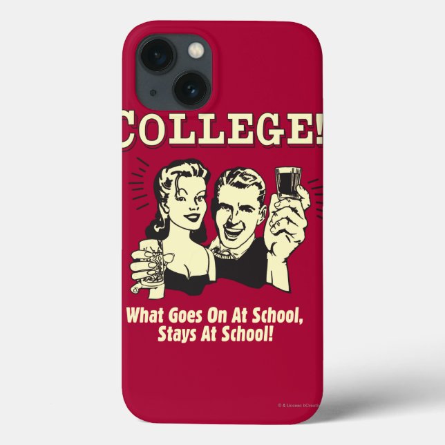 Coques Case-Mate iPhone College: What Goes On School Stays (Verso)