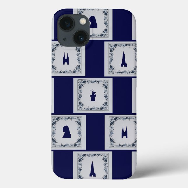 Coques Case-Mate iPhone Coller les tuiles bleues Delft (Verso)
