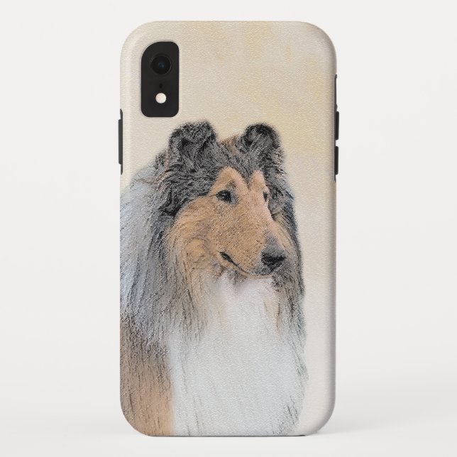 Coques Case-Mate iPhone Collie (Rough) Peinture - Cute Original Chien Art (Dos)
