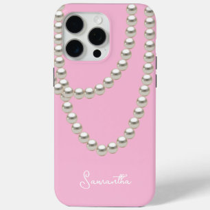 Coque Case-Mate iPhone Collier de perle rose élégant