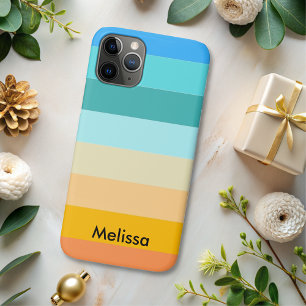 Case-Mate iPhone Case Colorblock Horizontal Stripe Peach vert Monogramme