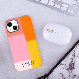 Coque Case-Mate iPhone Colorblock rose orange jaune minimaliste