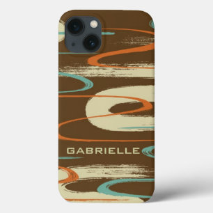 iPhone 13 Case Coloré Abstrait Grunge Design Monogramme