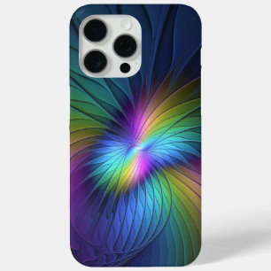 Coque Case-Mate iPhone Coloré Avec Bleu Moderne Art Fractal Abstrait