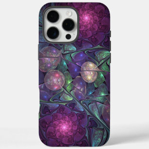 Coque iPhone 16 Pro Max Coloré brillant Art Abstrait Fractal moderne