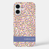 Coloré Confetti Motif Bleu Nom personnalisé