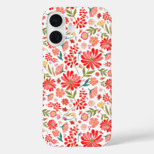 Coque Pour iPhone 16 Coloré Fleur sauvage Été Floral Blanc