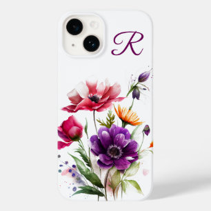 Coque Case-Mate iPhone Coloré Fleur sauvage Monogramme