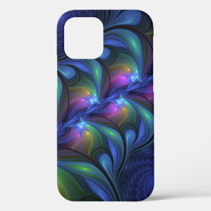 Case-Mate iPhone Case Coloré Lumineux Abstrait Bleu rose Vert Fractal