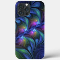 Coloré Lumineux Abstrait Bleu rose Vert Fractal